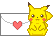 Pikachu holding an envelope