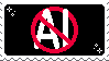 A pixel anti ai art logo.