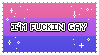 The text I'm fucking gay over the bi flag