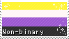 The Nonbinary Flag with the text Nonbinary